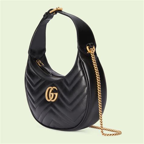 gucci half moon crossbody|GG Marmont mini shoulder bag in black leather .